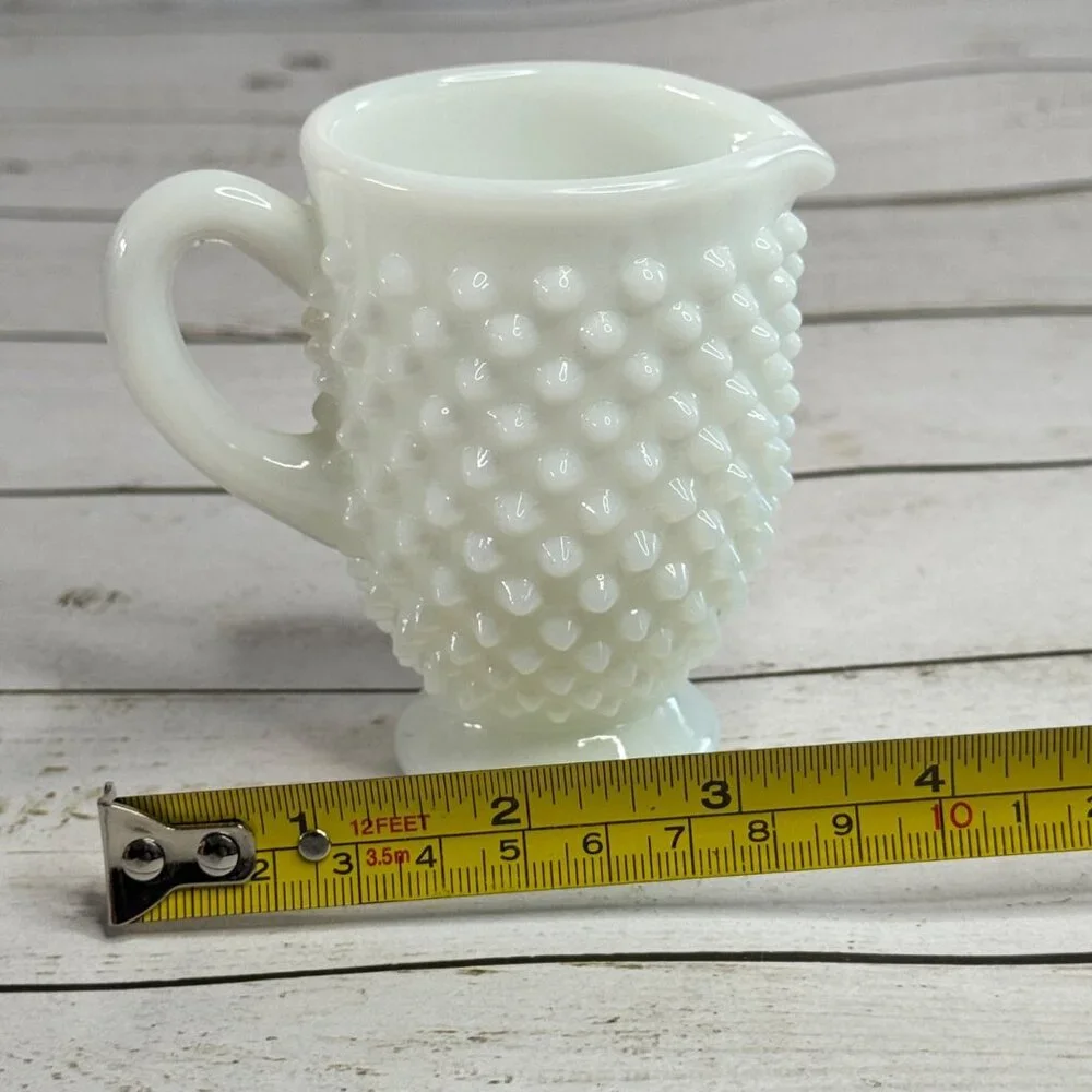 Vintage Fenton Milk Glass Hobnail Creamer & Sugar‎ Bowl Set White